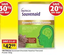 Cincotta Chemist Nutricia Souvenaid Chocolate Hazelnut Flavoured Powder offer