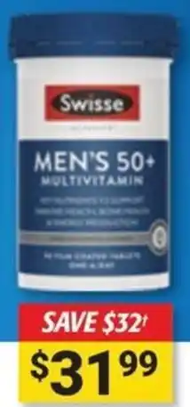 Cincotta Chemist Swisse Men's 50+ Multivitamin offer
