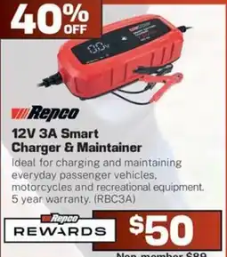 Repco Repco 12V 3A Smart Charger & Maintainer offer