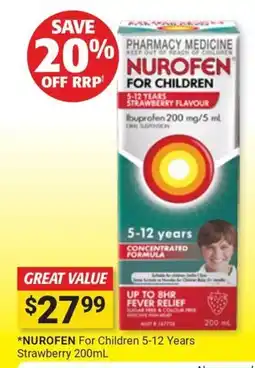 Cincotta Chemist NUROFEN For Children 5-12 Years offer