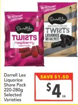 Supa Valu Darrell Lea Liquorice Share Pack Selected Varieties offer