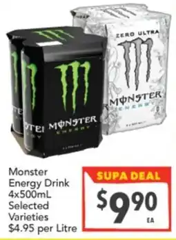 Supa Valu Monster Energy Drink Selected Varieties offer