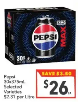 Supa Valu Pepsi Selected Varieties offer