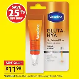 Cincotta Chemist Vaseline Gluta-Hya Lip Serum Gloss Juicy Peach offer