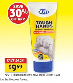 Cincotta Chemist DU'IT Tough Hands Intensive Hand Cream offer