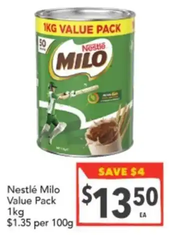 Supa Valu Nestlé Milo Value Pack offer