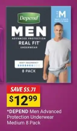 Cincotta Chemist Depend Men Advanced Protection Underwear offer