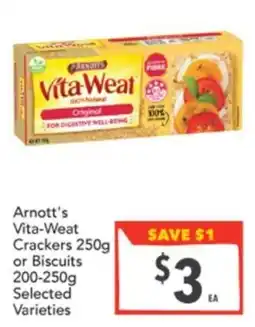 Supa Valu Arnott's Vita-Weat Crackers offer