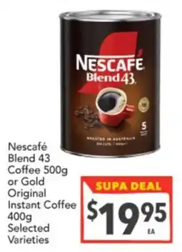 Supa Valu Nescafe Blend 43 Coffee offer
