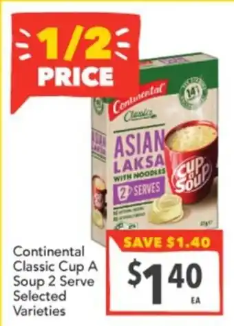 Supa Valu Continental Classic Cup A Soup 2 Serve Selected Varieties offer