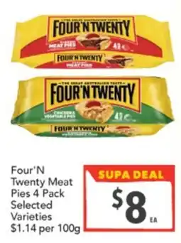 Supa Valu Four'N Twenty Meat Pies offer