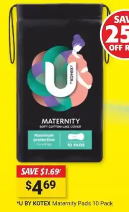 Cincotta Chemist U by Kotex Maternity Pads offer