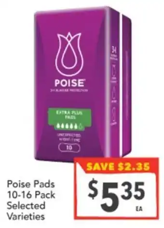 Supa Valu Poise Pads offer