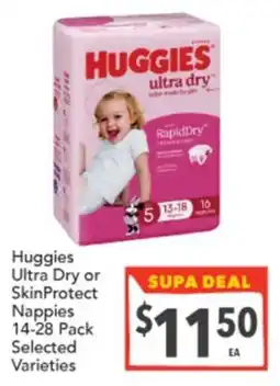 Supa Valu Huggies Ultra Dry Nappies offer
