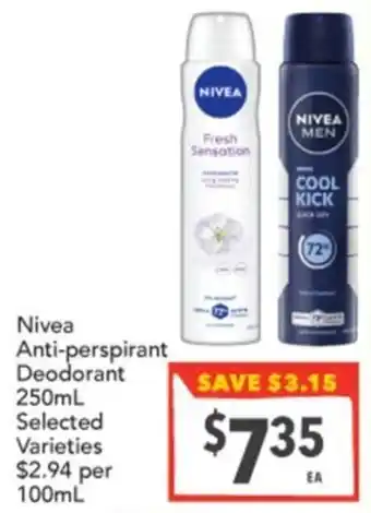 Supa Valu Nivea Anti-perspirant Deodorant offer