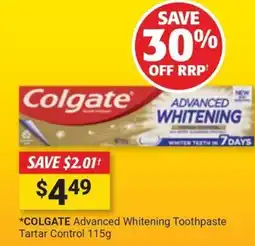 Cincotta Chemist Colgate Advanced Whitening Toothpaste Tartar Control offer