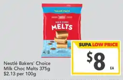 Supa Valu Nestlé Bakers' Choice Milk Choc Melts offer