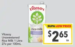 Supa Valu Vitasoy Unsweetened Rice Milk offer