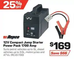 Repco Repco 12V Compact Jump Starter Power Pack 1700 Amp offer