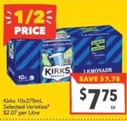 Supa Valu Kirks Lemonade offer