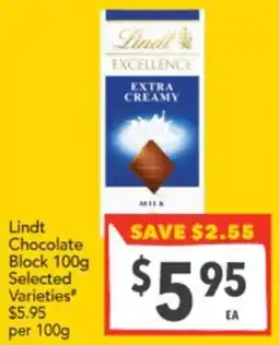 Supa Valu Lindt Chocolate Block offer