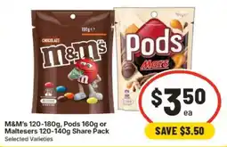IGA M&M's Pods Mars Maltesers Share Pack offer