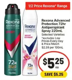 IGA Rexona Advanced Protection Antiperspirant Spray offer