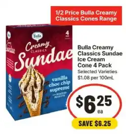 IGA Bulla Creamy Classics Sundae Ice Cream Cone offer