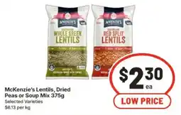 IGA McKenzie's Lentils, Dried Peas or Soup Mix offer
