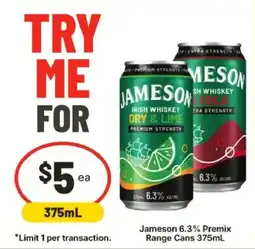 IGA Jameson Irish Whiskey Dry & Lime offer