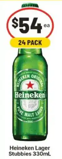 IGA Heineken Lager Stubbies offer