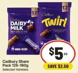 IGA Cadbury Share Pack Selected Varieties offer