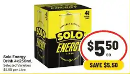 IGA Solo Energy Drink offer