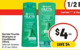 IGA Garnier Fructis Shampoo or Conditioner offer