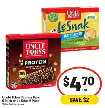 IGA Uncle Tobys Protein Bars offer