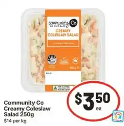 IGA Community Co Creamy Coleslaw Salad offer