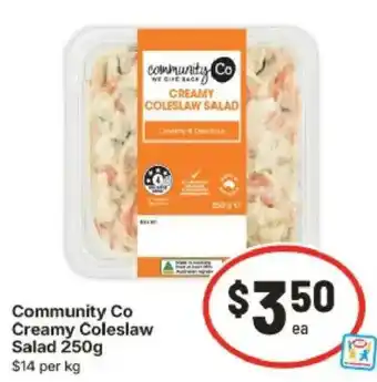 IGA Community Co Creamy Coleslaw Salad offer