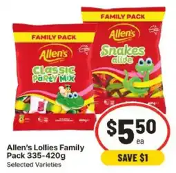 IGA Allen's Lollies Family Pack Selected Varieties offer