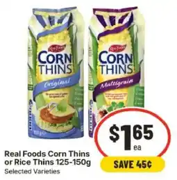 IGA Real Foods Corn Thins offer