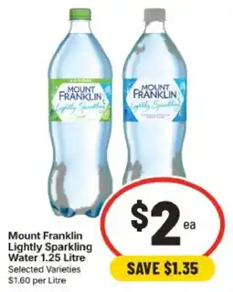 IGA Mount Franklin Lightly Sparkling Water offer