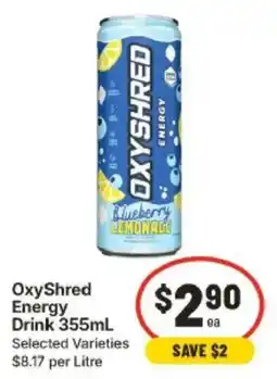 IGA OxyShred Energy Drink offer