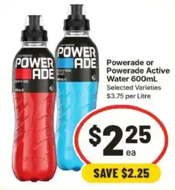 IGA Powerade Active Water offer