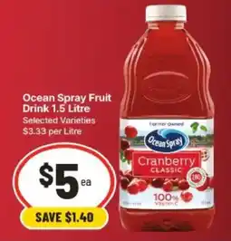 IGA Ocean Spray Fruit Drink offer