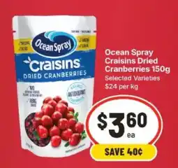IGA Ocean Spray Craisins Dried Cranberries offer