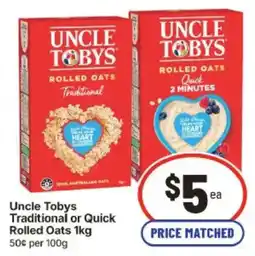 IGA Uncle Tobys Rolled Oats offer