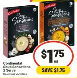 IGA Continental Soup Sensations Selected Varieties offer