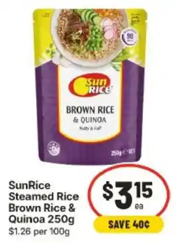IGA SunRice Steamed Rice Brown Rice & Quinoa offer