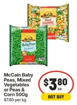 IGA McCain Baby Peas, Mixed Vegetables or Peas & Corn offer