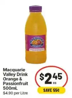 IGA Macquarie Valley Drink Orange & Passionfruit offer