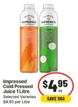 IGA Impressed Cold Pressed Juice 1 Litre offer